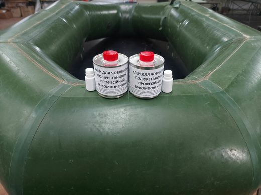 Ремонтний набір для лодок човнів Клей 2Х-компонентний 250мл + ПВХ тканина 50*100 см.