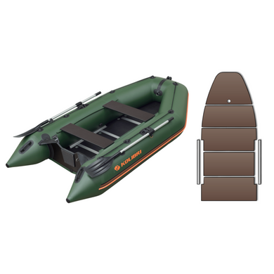 Човен Kolibri (Колібрі) КM-300D + Пайол Фанерний зі Стрінгерами колір ХАКІ